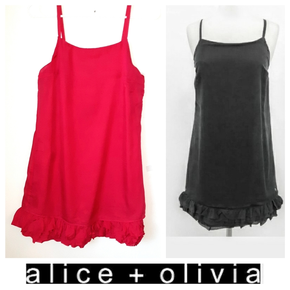 NWT - Alice+Olivia Beautiful Red Silk Mini Dress